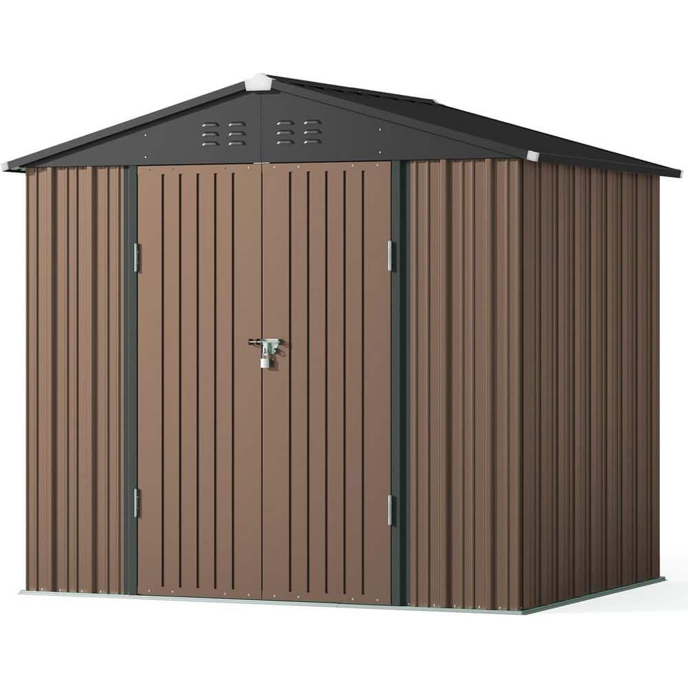 Lofka 8 x 6 ft. (48 sq. ft.) Galvanized Metal Garden Shed with