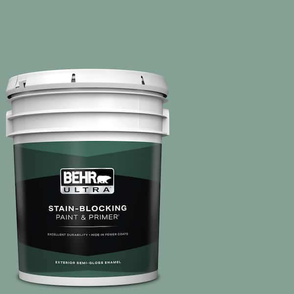 BEHR ULTRA 5 gal. #S420-4 Australian Jade Semi-Gloss Enamel Exterior Paint & Primer