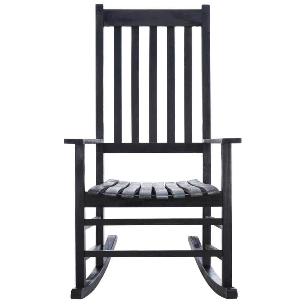 SAFAVIEH Shasta Black Acacia Wood Outdoor Rocking Chair without Cushion -  PAT7002D