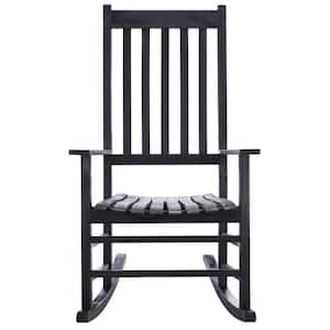 Shasta Black Acacia Wood Outdoor Rocking Chair without Cushion
