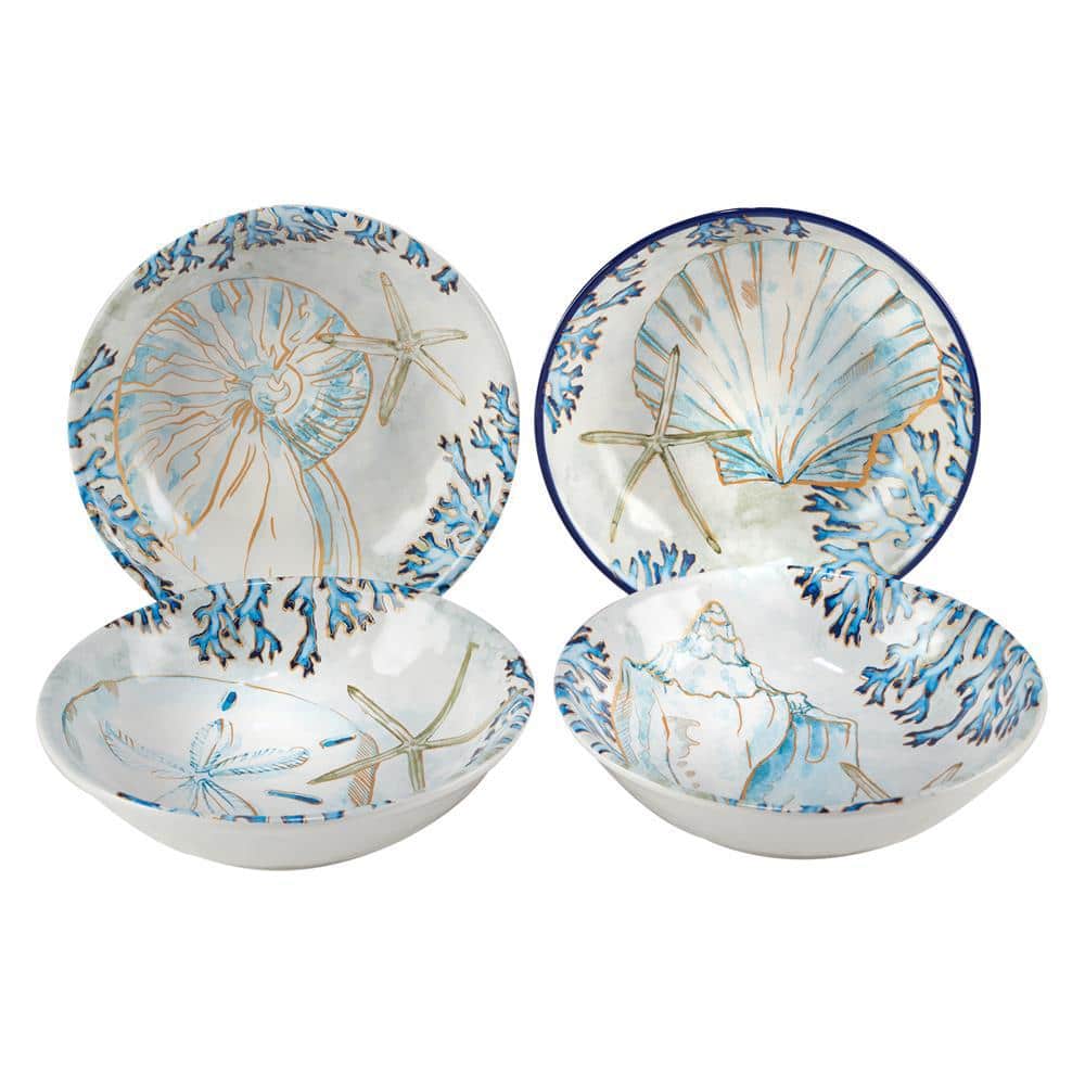 Set of 4 Playa Shells Ceramic Soup Bowls
