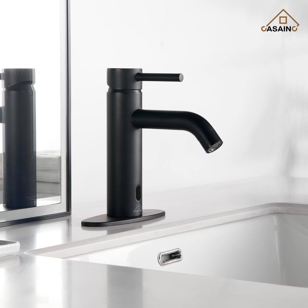 Matte Black Stainless Steel Touchless Bathroom Sink Faucet