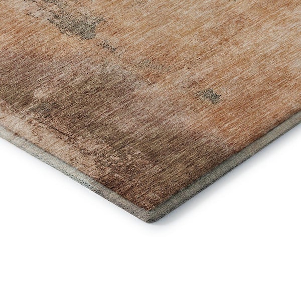 Mayfield Premium Machine Washable Abstract AMF1068 Terracotta 3 ft. x 5 ft. Area Rug