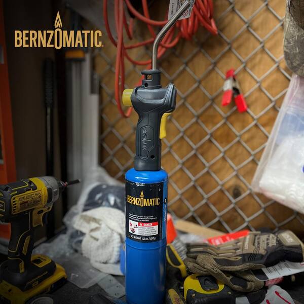 Bernzomatic - Basic Torch Kit with 14.1 oz. Propane Fuel Cylinder and Adjustable Flame