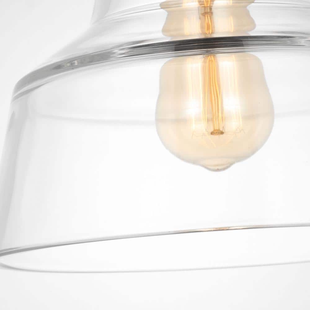 Midnight Black Single Light Pendant with Clear Glass Shade
