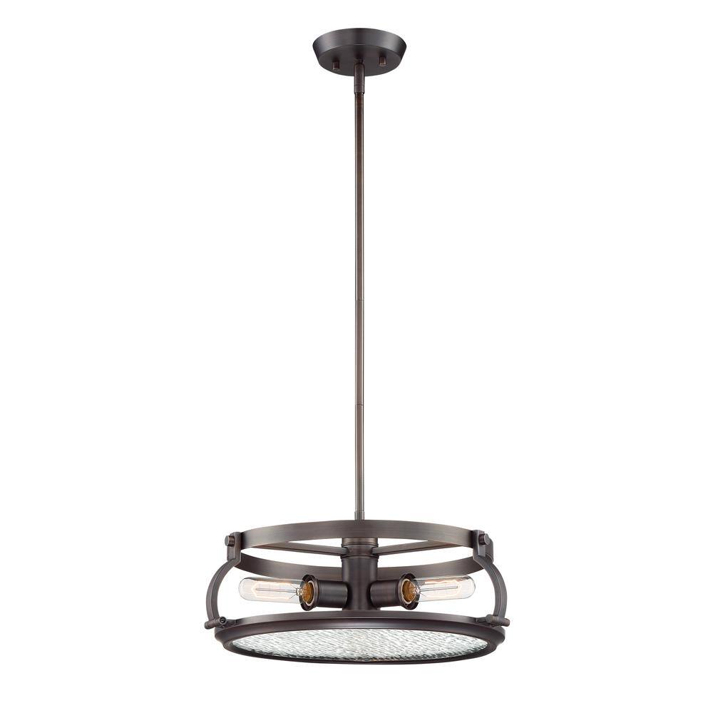 Designers Fountain Eaton 60-Watt 3-Light Satin Copper Bronze Pendant with  Clear Water Shade 92131-SCB - The Home Depot