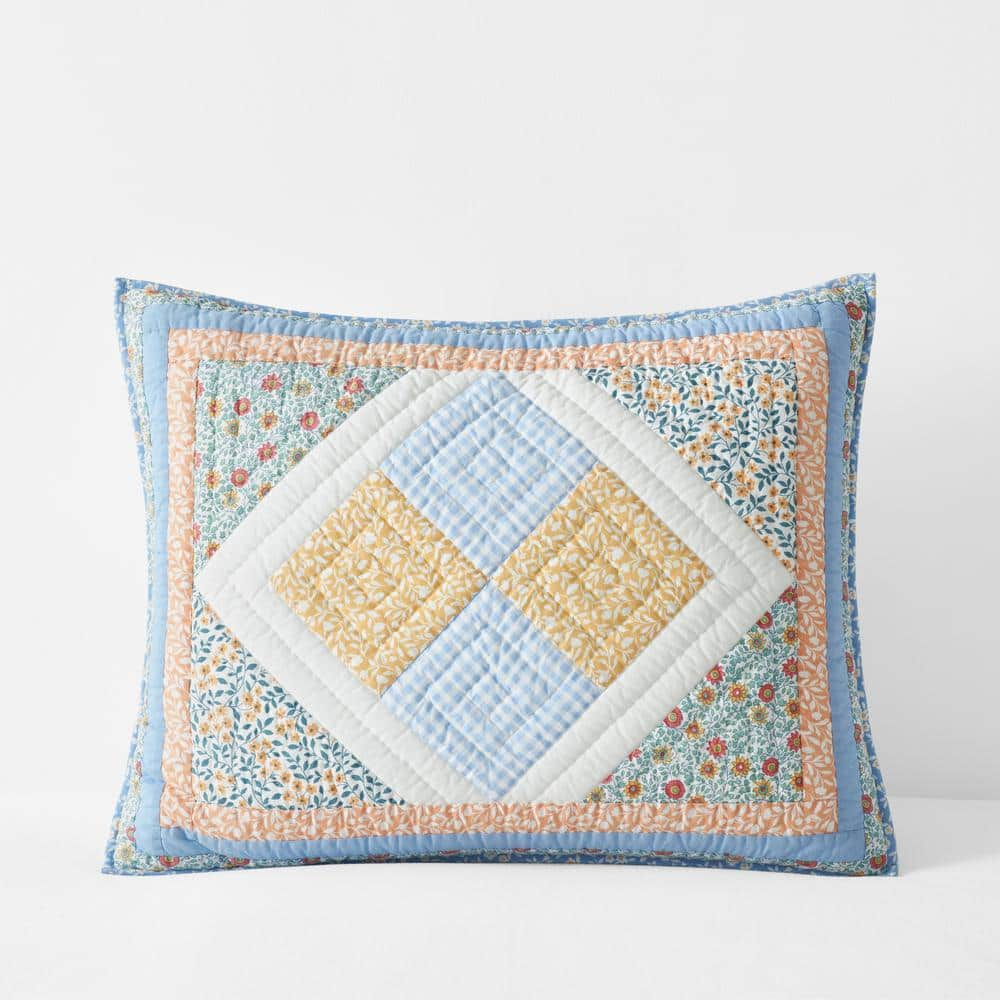 Leena Diamond Patchwork Quilted Multi Cotton King Sham -  The Company Store, 51219F-K-MULTI