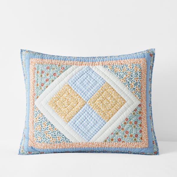 The Company Store Leena Diamond Patchwork Quilted Multi Cotton Standard Sham