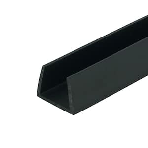 5/8 in. D x 5/8 in. W x 48 in. L Black Styrene Plastic U-Channel Moulding Fits 5/8 in. Board, (3-Pack)