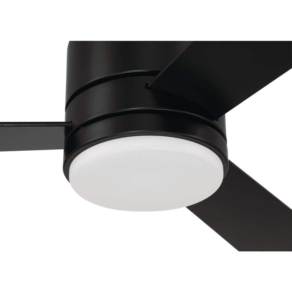 Flat Black 52" Ceiling Fan with Frost White Acrylic Light