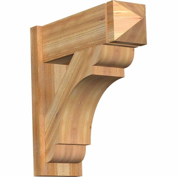 Ekena Millwork 8 in. x 24 in. x 24 in. Olympic Arts and Crafts Rough Sawn Western Red Cedar Outlooker