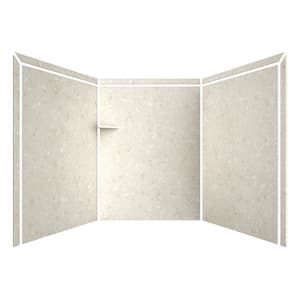 Adaptable 60 in. x 60 in. x 80 in. 9-Piece Easy Up Adhesive Alcove Shower Surround in Calabria