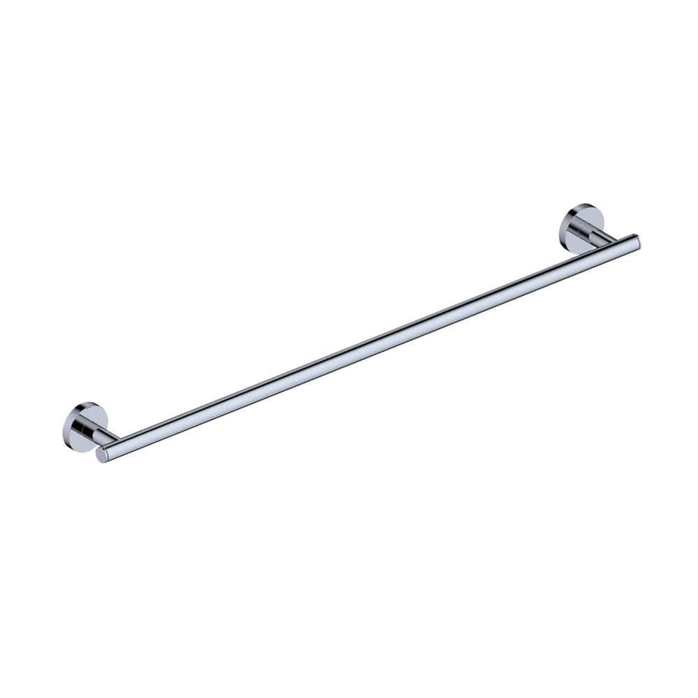 Polished Chrome 24'' Industrial Wall-Mounted Towel Bar