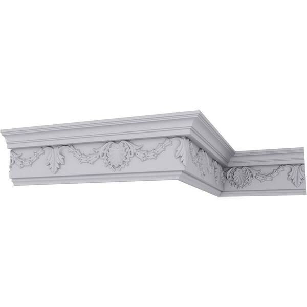 Ekena Millwork SAMPLE - 3-3/8 in. x 12 in. x 6-1/4 in. Polyurethane Shell Crown Moulding
