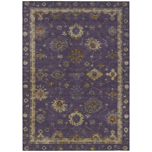Chantille Machine Washable Indoor/Outdoor Abstract ACN2045 Eggplant 5 ft. x 7 ft. 6 in. Area Rug