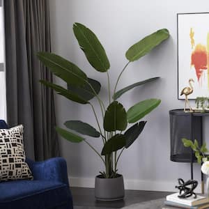 70 in. H Bird of Paradise Artificial Tree with Realistic Leaves and Black Plastic Pot