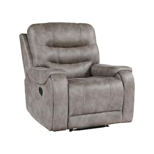 Millington Grayish Brown Microfiber Manual Recliner