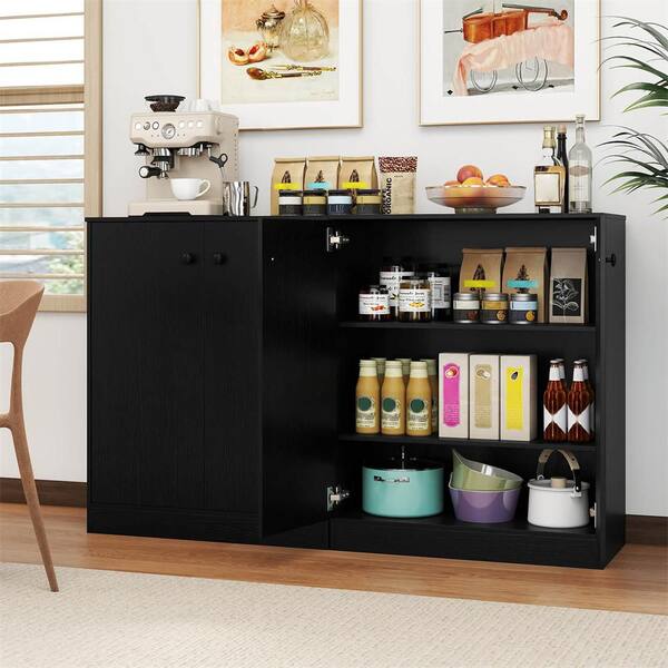 Costway 2-Door Black 33.5 in. H Storage Cabinet Freestanding