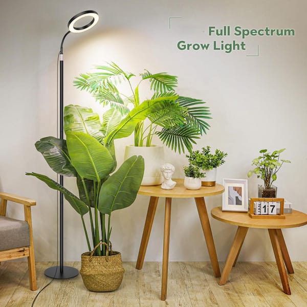Full Spectrum Grow Light with Stand for Indoor Plants, 4/8/12H Timer, 4-Dimmable Levels, Adjustable Height 47-63 in.