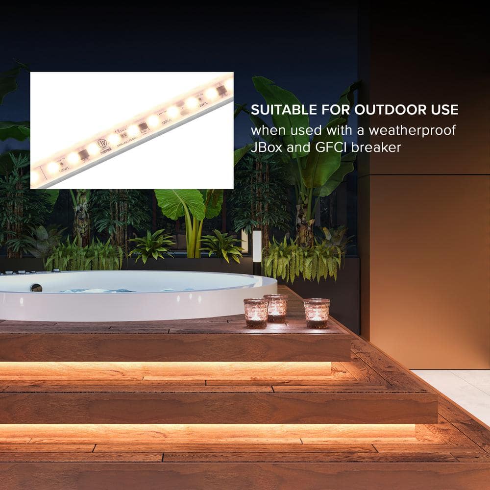 48" White LED Under Cabinet Strip Light, Hardwired