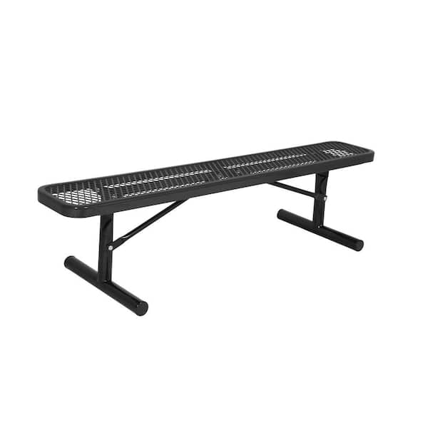 Unbranded Portable 8 ft. Black Diamond Commercial Park Bench without Back