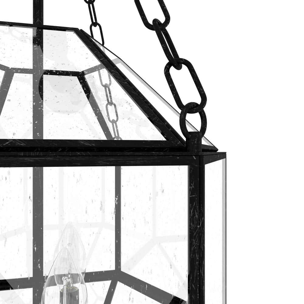 Indria Rustic Iron Faceted Geometric 3-Light Pendant