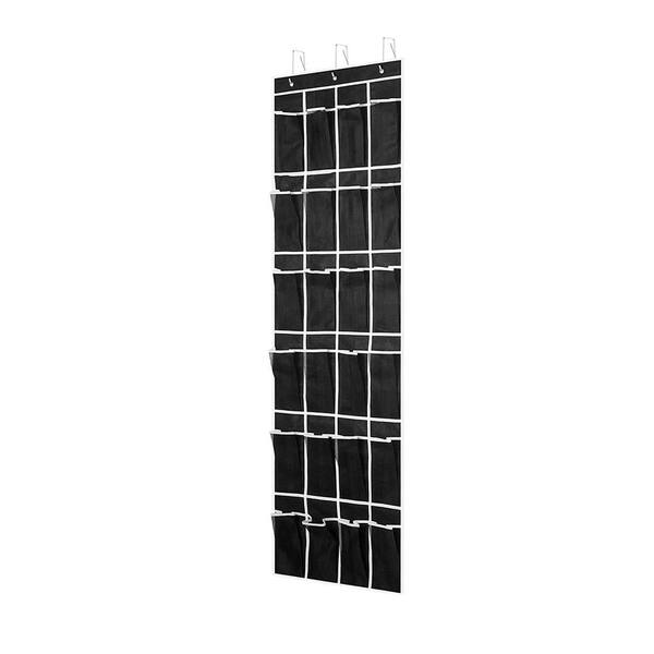 OSTO 64 in. H 12Pair Black Fabric Hanging Shoe Organizer OTD24130BLK