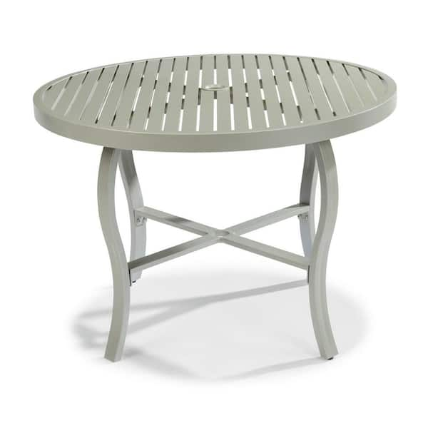 Captiva 42 in. Charcoal Gray Round Cast Aluminum Outdoor Dining Table