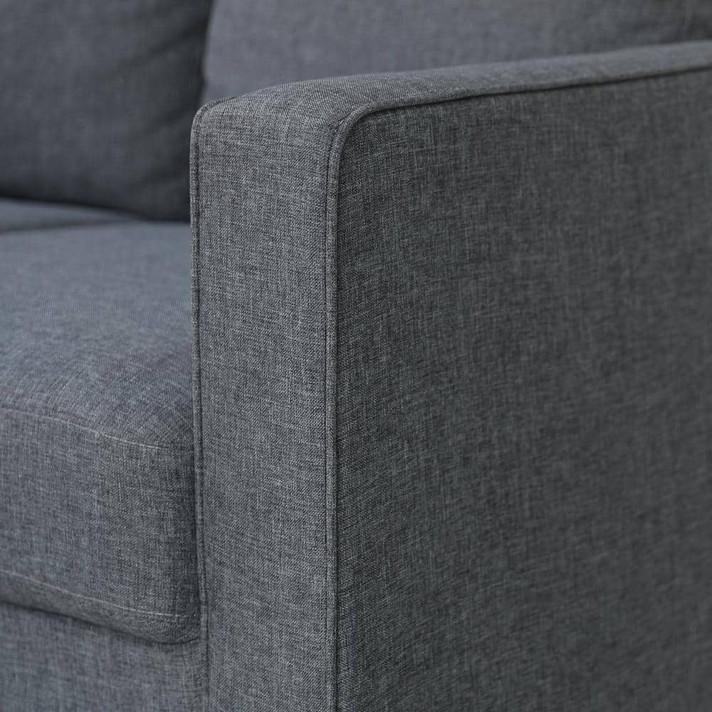 Bayonne 54'' Gunmetal Modern Upholstered Loveseat with Pillow Back