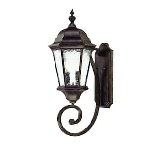 Telfair Collection 2-Light Black Coral Outdoor Wall Lantern Sconce