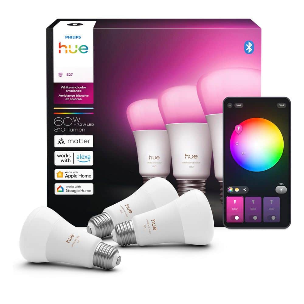 Philips Hue 60-Watt Equivalent A19 Smart LED Color Changing