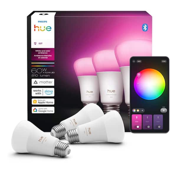 Philips Hue 60-Watt Equivalent A19 Smart LED Color Changing