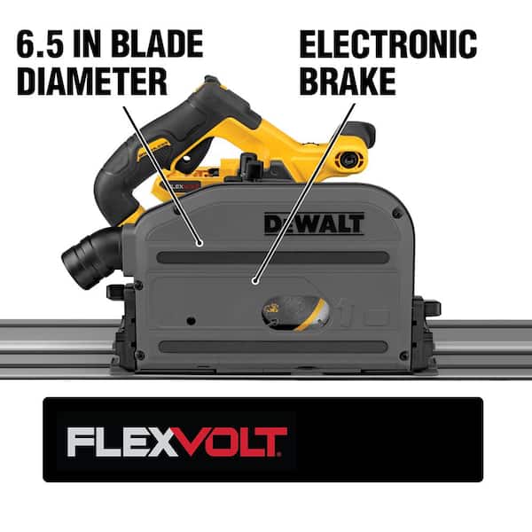 DEWALT FLEXVOLT 60V MAX Cordless Brushless 6-1/2 in. Track Saw (Tool Only)  DCS520B The Home Depot