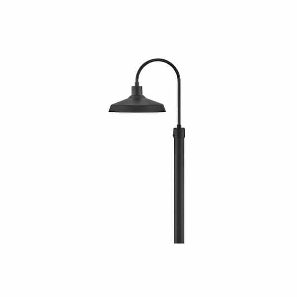 Forge 1-Light Black Composite Plastic Weather Resistant Pier Mount Light with No Bulbs Included