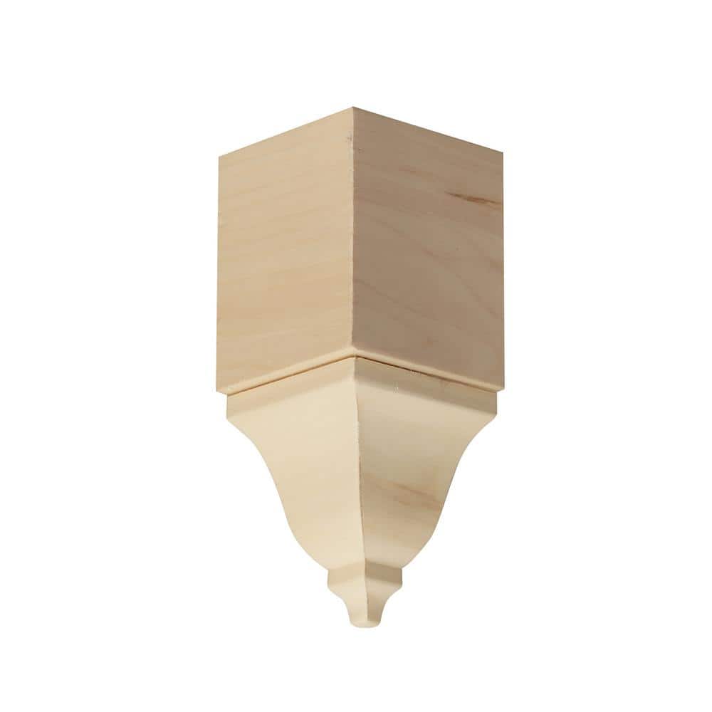 Unfinished Wood Inside Corner Crown Connector Block