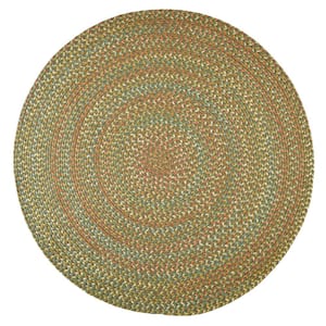 Revere Olive 4 ft. x 4 ft. Round Indoor/Outdoor Braided Area Rug