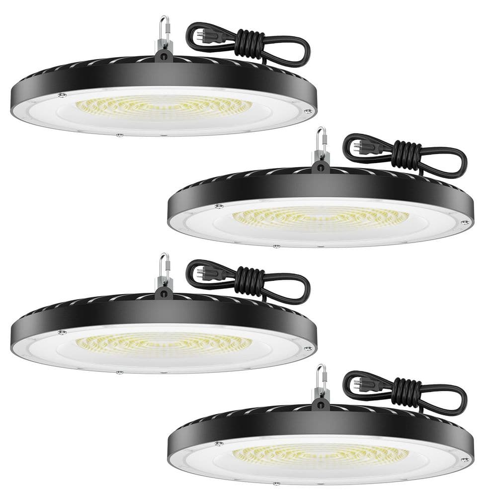150-Watt 10.63in Equivalent Integrated LED UFO High Bay Light, 4 Pack，21,000 Lumens, 5000K Daylight, IP65 Waterproof price history on PriceWatchPro