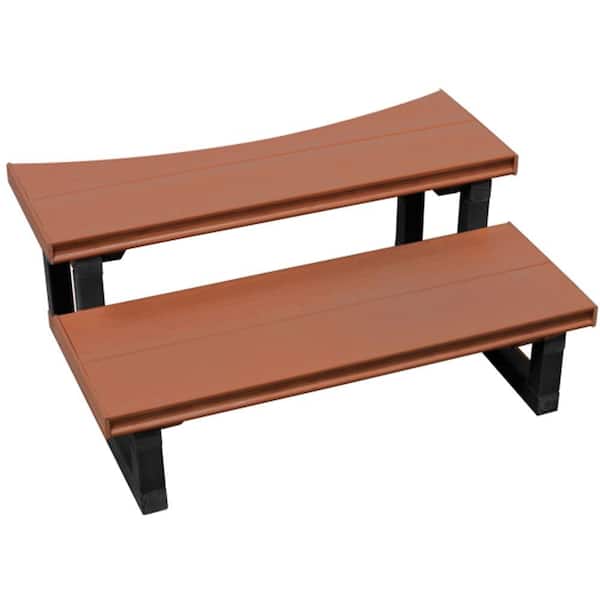 Cal Metro 30 in. 2 Tier Round Spa Steps in Mahogany