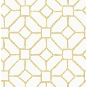 Addis Gold Yellow Trellis Matte Non Woven Wallpaper Roll