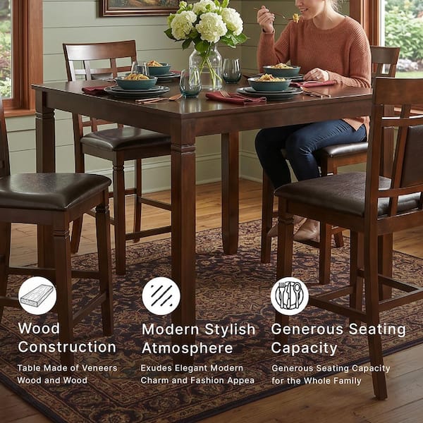Signature DESIGN BY ASHLEY Bennox 5-Piece Square Brown Wood Top