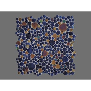 Glass Tile Love Forever 12" x 12" Multicolor Pebble Mosaic Glossy Glass Wall, Floor Tile (10.76 sq. ft./13-Sheet Case)