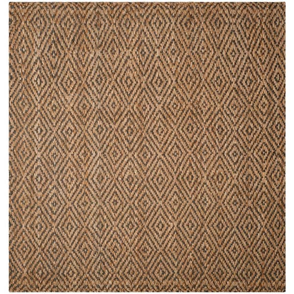 SAFAVIEH Natural Fiber Beige/Gray 9 ft. x 9 ft. Square Geometric Area Rug