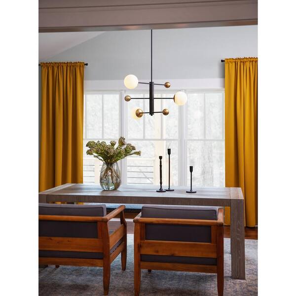 LARK - Auggie 3-Light Black Globe Chandelier