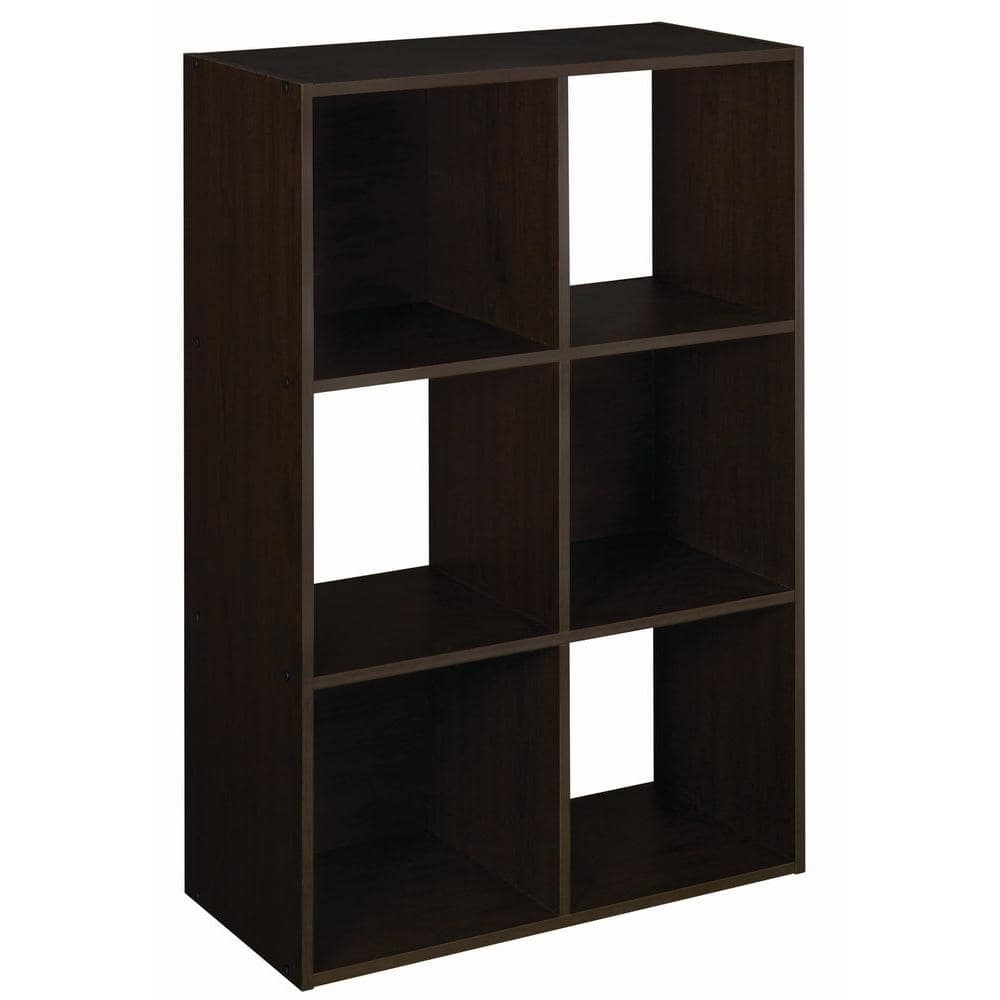 35.88 in. H x 24.13 in. W x 11.89 in. D Dark Brown Wood Look 6-Cube Organizer price history on PriceWatchPro