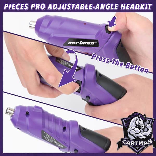 Laybus 149-Piece Purple Tool Set with Purple Cordless Screwdriver