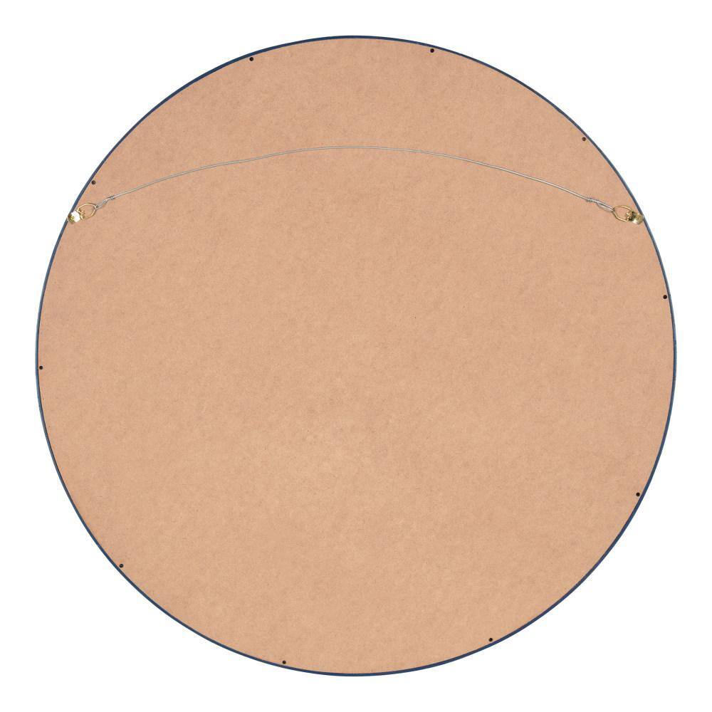 Elegant 28" Gold-Trimmed Round Wood Wall Mirror