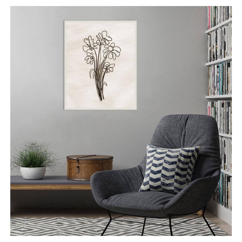 Dan Meneely Native Flowers Graphic Art on Canvas with White Beaded Frame