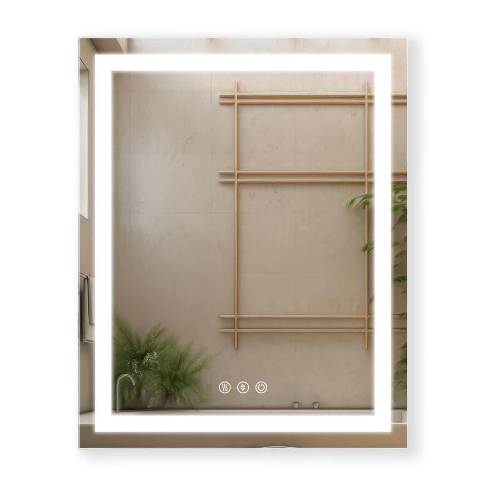 N36THR 28 in. W x 36 in. H Rectangular Frameless Led Mirror-Dimmable Wall B