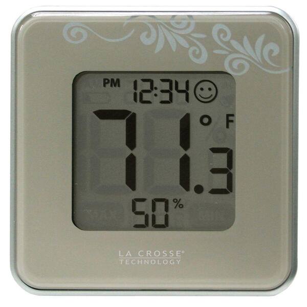 La Crosse Technology Digital Thermometer and Hygrometer in Silver