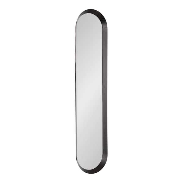 Kate and Laurel Niya Black 9 in. W x 39 in. H Capsule Metal Framed Mirror